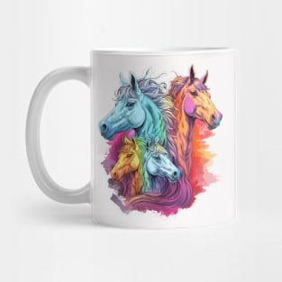 Four Horses colorful Mug